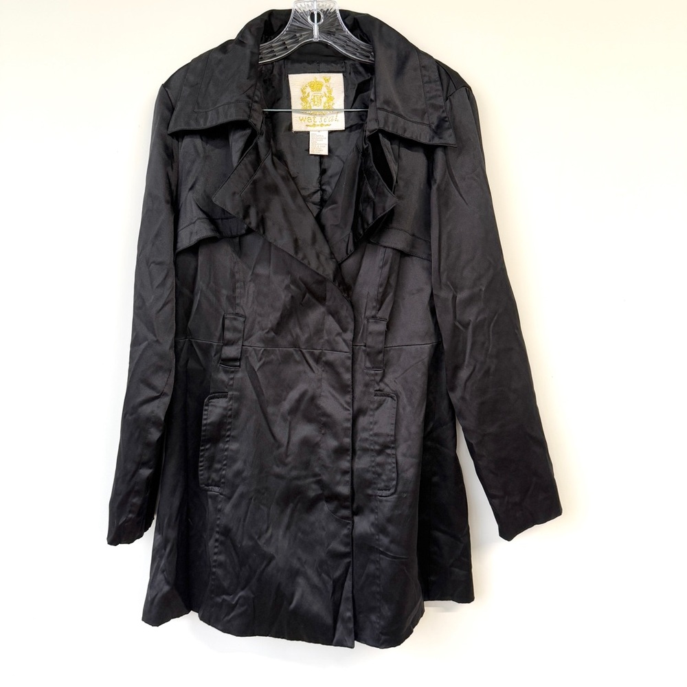 Vintage Wet Seal Size M Black Trench Coat Jacket